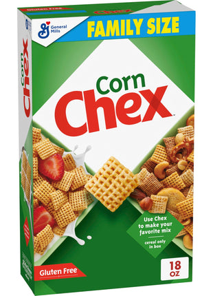 Corn Chex Gluten Free Breakfast Cereal, Homemade Chex Mix Ingredient, Family Size, 18 oz