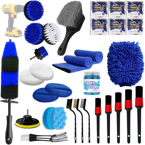 31pcs Car Detailing Kit Interior and Exterior Cleaner, Car Cleaning Kit with Professional Car Detailing Brush Set, Car Wash Kit and Auto Detailing Kit. Reusable, Perfect for Cars and Bikes