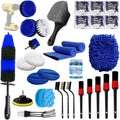 Cuoreca 31pcs Car Detailing Kit Interior and Exterior Cleaner, Car Cleaning Kit with Professional Car Detailing Brush Set, Car Wash Kit and Auto Detailing Kit. Reusable, Perfect for Cars and Bikes