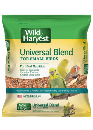 Wild Harvest Universal Blend For Small Birds 3 Pounds, Foritified Nutrition