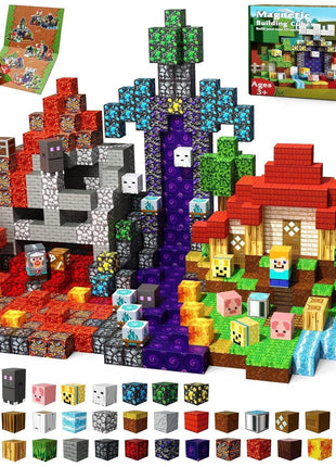 Magneverse 200Pcs Magnetic Blocks - Magnetic Building Blocks Toys for Kids | 0.8in Magnetic Cubes - Building Toys for Kids Ages 3+ , School STEM Learning Activities, Birthday Gifts for Boys Girls Age 3+