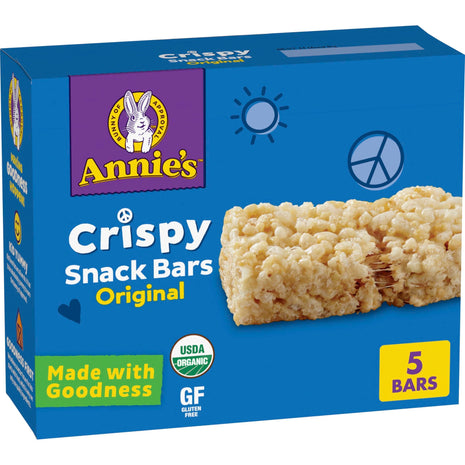 Annie's Organic Original Crispy Snack Bars, Gluten-Free, 3.9 oz, 5 ct | Gluten-Free, Gelatin-Free, Certified Organic, No Artificial Flavors or High-Fructose Corn Syrup