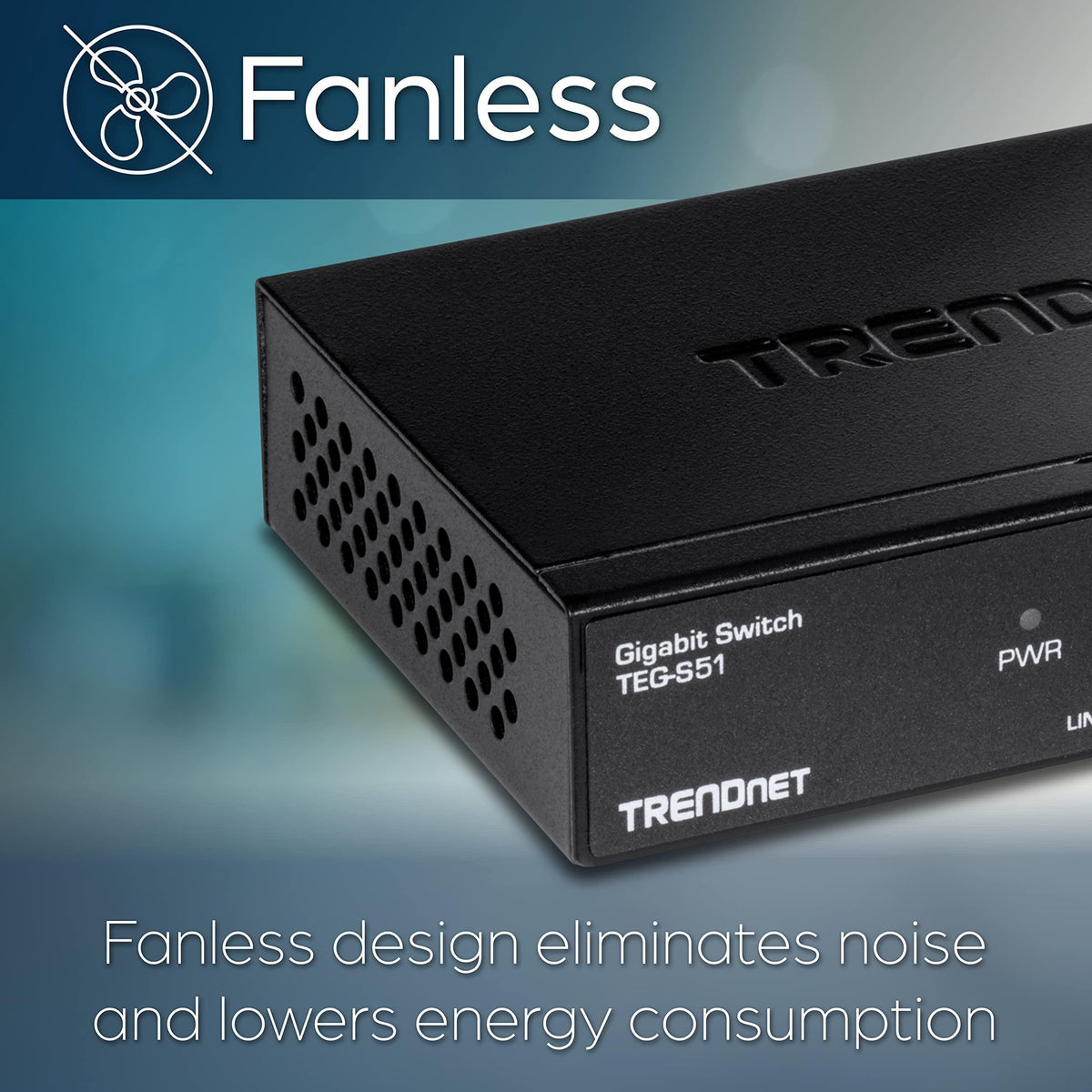 TRENDnet Gigabit Desktop Switch, TEG-S51, 5 x Gigabit RJ-45 Ports, Ethernet Splitter, 10Gbps Switching Capacity, Fanless Design, Metal Enclosure, Lifetime Protection