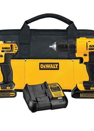DEWALT 20V MAX Cordless Drill and Impact Driver, Power Tool Combo Kit , Includes 2 Batteries, Charger and Bag (DCK240C2)