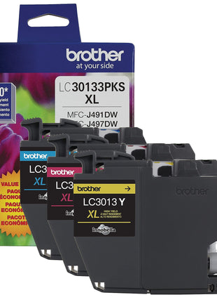 Brother High-yield Color Printer Ink Cartridges LC3013 3-Pack for Work Smart Series - Professional Grade Ink for MFC-J491DW, J497DW, J690DW, J895DW - Up to 400 Pages per Cartridge