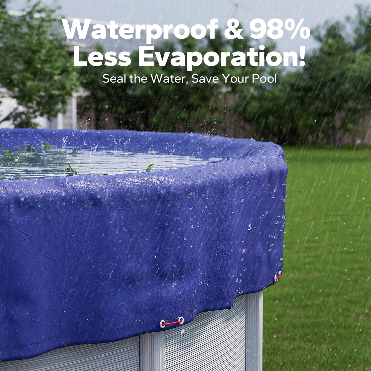 24 FT Round Pool Cover, [ 2025 Upgraded ] Above Ground Pool Cover, Heavy Duty Winter Pool Cover, Cold and UV Resistant, Cable and Pulley System