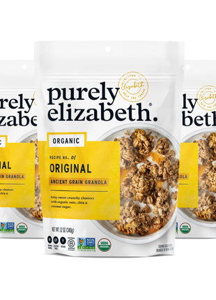 Purely Elizabeth Organic Original, Ancient Grain Granola, Gluten-Free, Non-GMO (3 Ct, 12oz Bags)