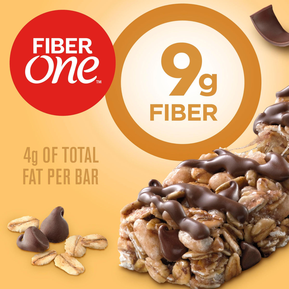 Fiber One Chewy Bars, Oats and Chocolate, Fiber Snacks, Value Pack, 10 Ct, 14.1 oz