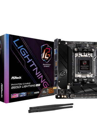 ASRock B650I Lightning WiFi AMD AM5 Mini-ITX Motherboard, Supports AMD Ryzen 9000/8000/7000 Series Processors, DDR5 7200+ (OC), PCIe 5.0 M.2, 2.5G LAN, WiFi 6E, 8+2+1 Power Phase