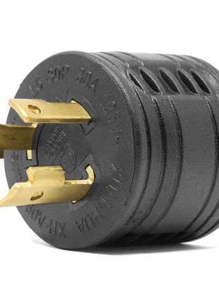 WEN GNA030, NEMA L5-30P Twist-Lock Power Plug to TT-30R Ready Outlet 120V 30-Amp 3600-Watt Generator to RV Adapter, Black