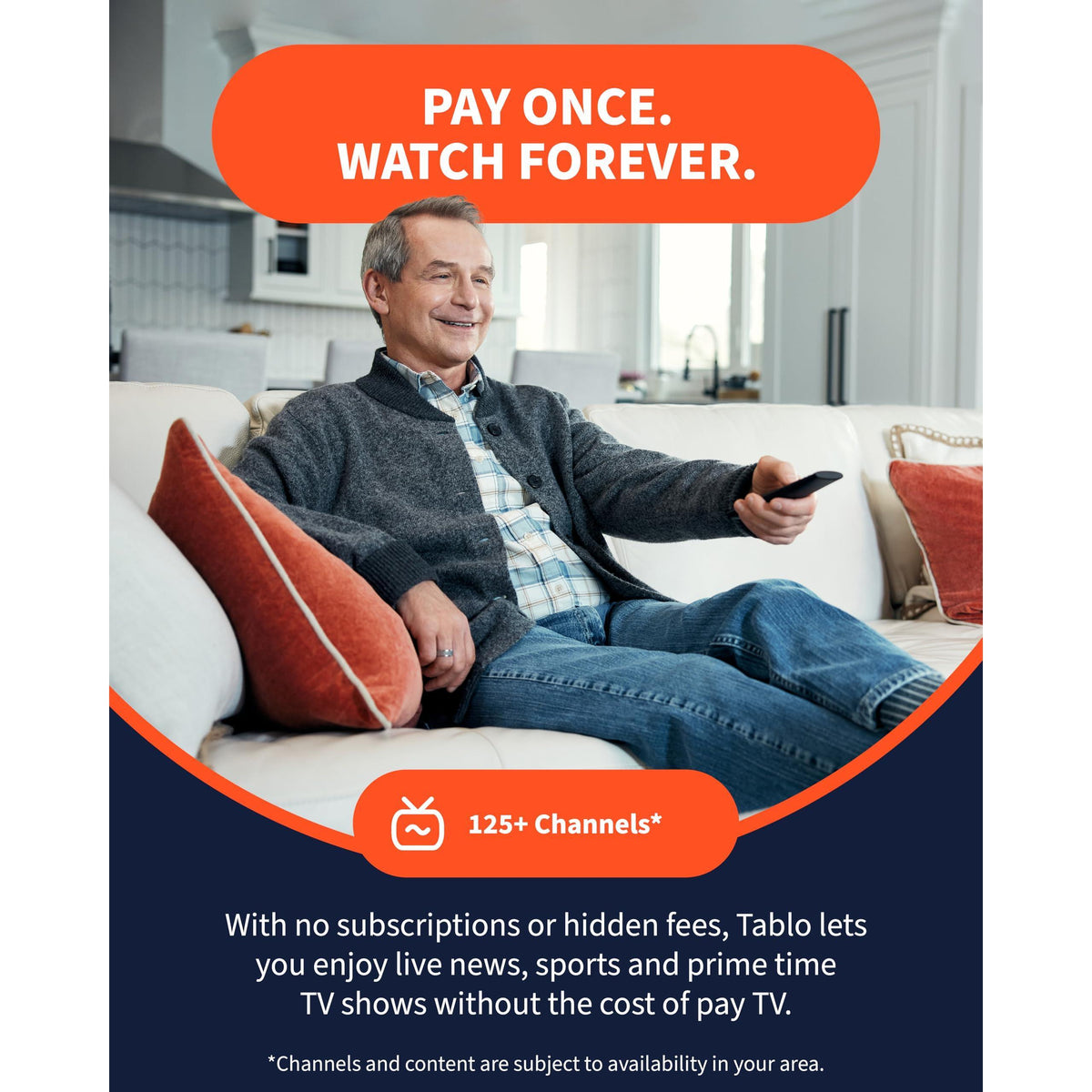 Tablo TV 4th Gen 4-Tuner Over-The-Air (OTA) DVR - Watch, Pause & Record Live TV, News, Sports & Movies Throughout Your Home Over Wi-Fi - Pairs w/Any TV Antenna - 50+ Hrs Recording - No Subscriptions