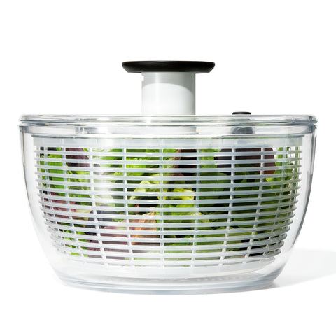 OXO Good Grips Salad Spinner | Lettuce Spinner | Fruit Washer | Fruit Washing Bowl with Strainer | Vegetable Cleaner | Salad Cleaner | Lettuce Washer | 6.22 Quart Capacity