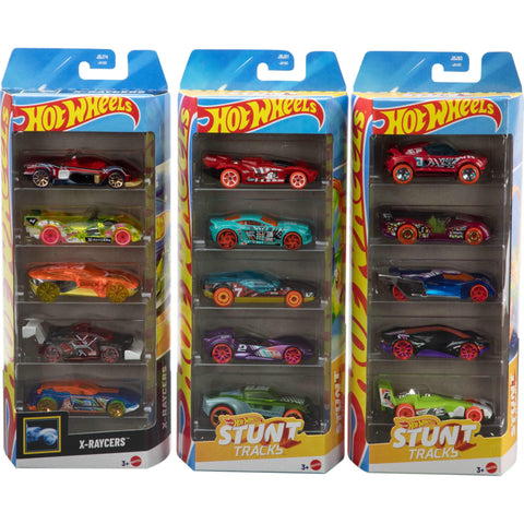 Hot Wheels Toy Cars or Trucks 5-Pack Bundle, 3 Themed Sets of 5 1:64 Scale Vehicles, 15 Total Vehicles for Kids & Collectors (Styles May Vary)