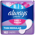 Always Daily Fresh Thin Liners, Regular Absorbency, Unscented Panty Liners, 162 Count