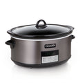 Crock-Pot Large 8-Quart Programmable Slow Cooker with Auto Warm Setting Black Stainless Steel