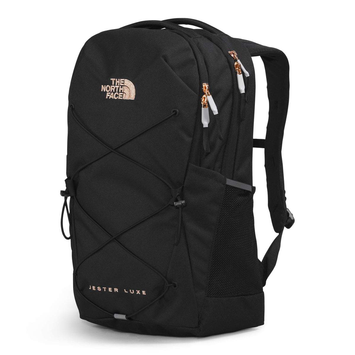 THE NORTH FACE Women's Jester Luxe Everyday Laptop Backpack, TNF Black/Burnt Coral Metallic, One Size