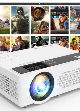 TMY 1080P Mini Portable Projector, 2-way Bluetooth, with 80in Screen | 1080P home theater, indoor/outdoor movies, Compatible with TV Stick/Roku/Phone/PC/PS/DVD/HDMI/USB