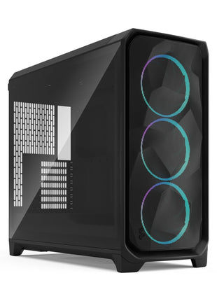 Fractal Design Meshify 3 XL Black RGB Tempered Glass Light Tint - High Airflow PC Gaming Case - Mesh Front Panel - Three ARGB Momentum 14 Gen 2 Fans Included - Spacious Interior - GPU up to 512mm