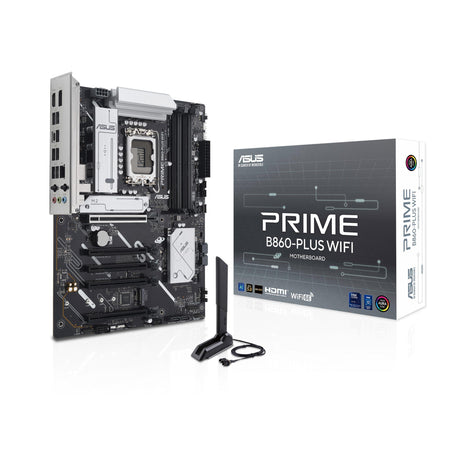 ASUS Prime B860-PLUS WiFi B860 LGA 1851 ATX Motherboard, Intel® CoreTM Ultra Series 2 Ready, Advanced AI PC-Ready, 8+1+1+1 Stages, DDR5, PCIe 5.0, HDMI, USB 20Gbps Type-C®, 2 x M.2, WiFi 6E, 2.5Gb LAN