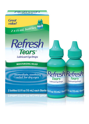 Refresh Tears, Lubricant Eye Drops, 2 Bottles .5 fl oz (15 ml)