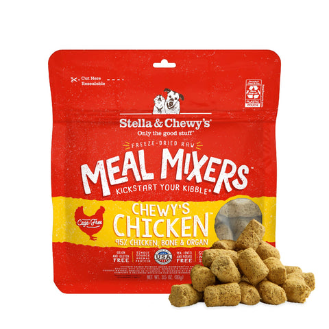 Stella & Chewy's Freeze-Dried Raw Chicken Meal Mixers- Dog Food Topper and Mixer - Made with 95% Cage-Free Chicken, Organs & Bone - Perfect for Picky Eaters - Grain-Free - 3.5oz