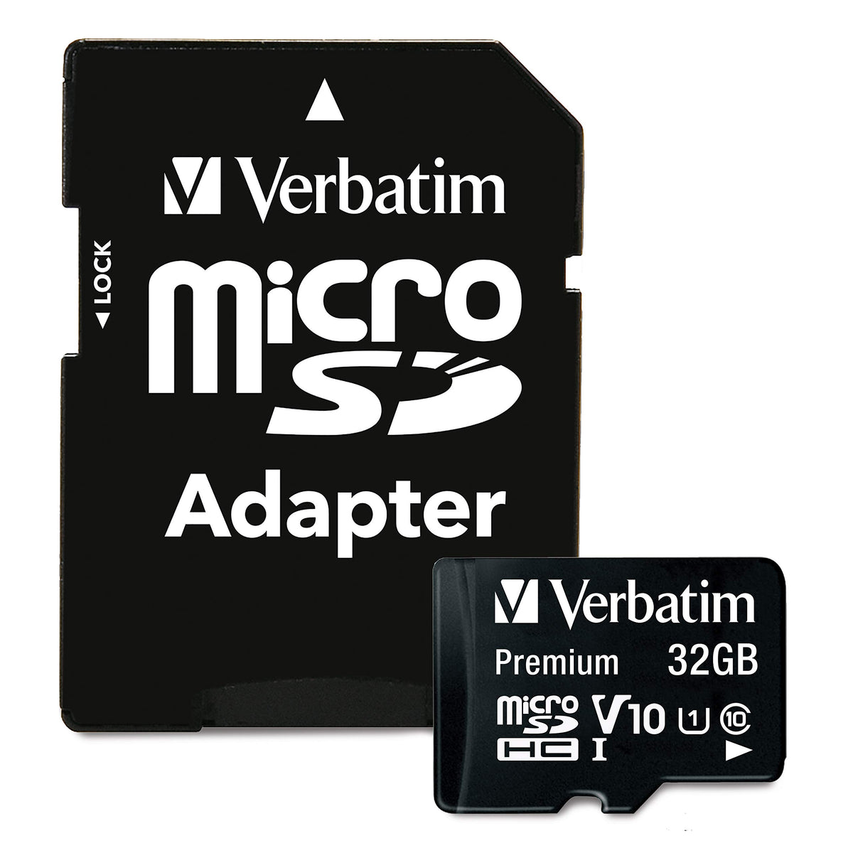 Verbatim 32GB Premium microSDHC Memory Card with Adapter UHS-I V10 Class 10 supports Full HD (1080p) U1 speed rated Up to 90MB/s read speed