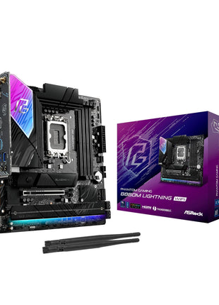 ASRock B860M Lightning WiFi Motherboard - Intel B860, LGA1851, DDR5 8666+ (OC), PCIe 5.0, Thunderbolt 4, WiFi 6E, 12+1+1+1+1 Power Phase, 4X M.2, USB 3.2 Gen2, Killer 2.5G LAN