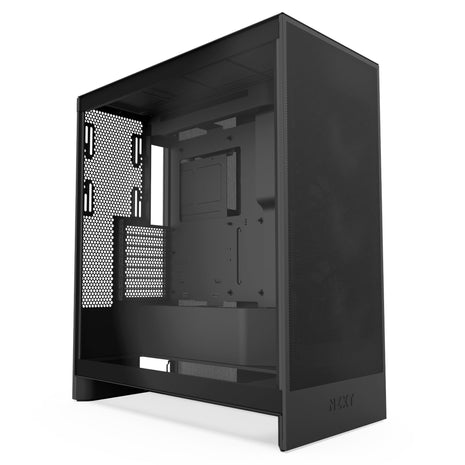 NZXT H7 Flow - Mid-Tower ATX Airflow PC Case - Black | Airflow-first ATX mid-tower. Bottom-mount fans for direct GPU cooling, 420mm front radiator support, clean cable routing.