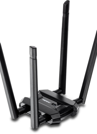TRENDnet AC1900 High Power Dual Band Wireless USB Adapter, TEW-809UB, Stream 4K HD Video, Windows-Mac OS Compatible, NDAA & TAA Compliant, Increase Your Coverage, Detachable High Gain Antennas, Black