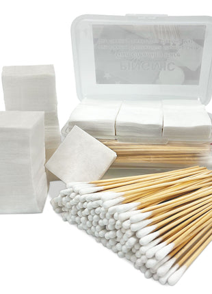 PINGMIC Gun Cleaning Supplies - Gun Cleaning Patches and Long Cotton Swabs Set, 6 inch Cotton Swabs, Lint Free Cloth Fit Most Caliber Firearms