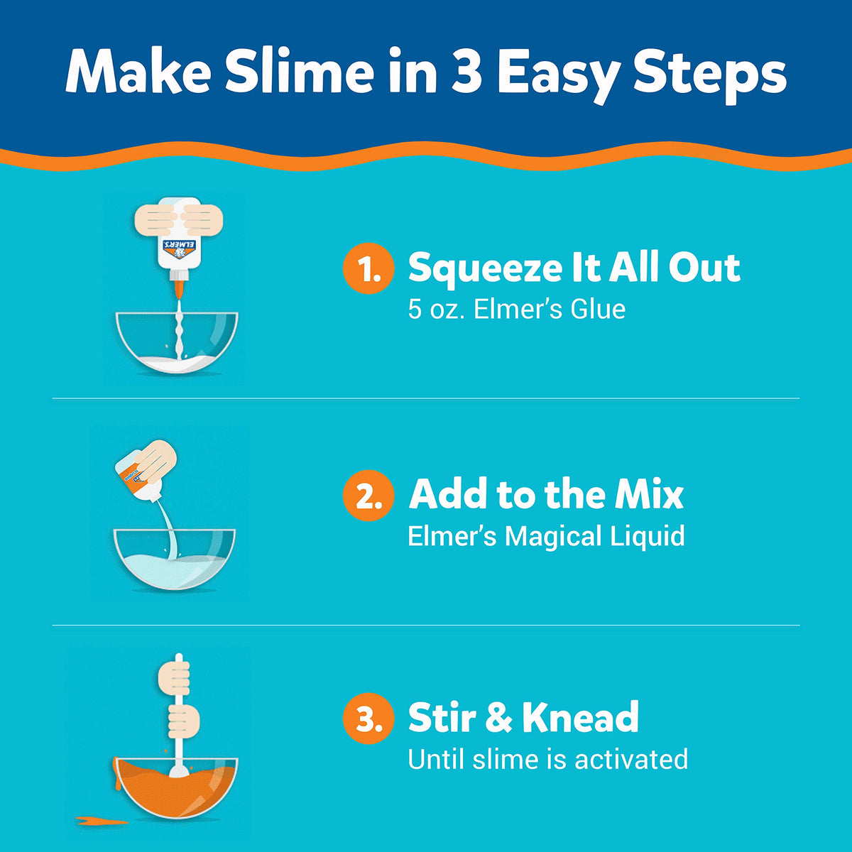 Elmer's Magical Liquid Slime Activator Solution Updated Formula for Double Slime Output Safe and Washable 1 Quart