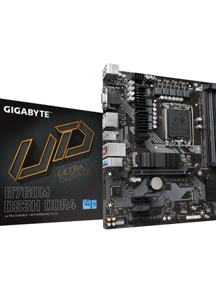 GIGABYTE B760M DS3H DDR4 Intel LGA 1700 mATX Motherboard, Supports Intel Core 14th/13th/12th Gen, DDR4, 6+2+1 Power Phase, 2X M.2, PCIe 4.0, USB-C, 2.5GbE LAN, Q-Flash Plus, PCIe EZ-Latch