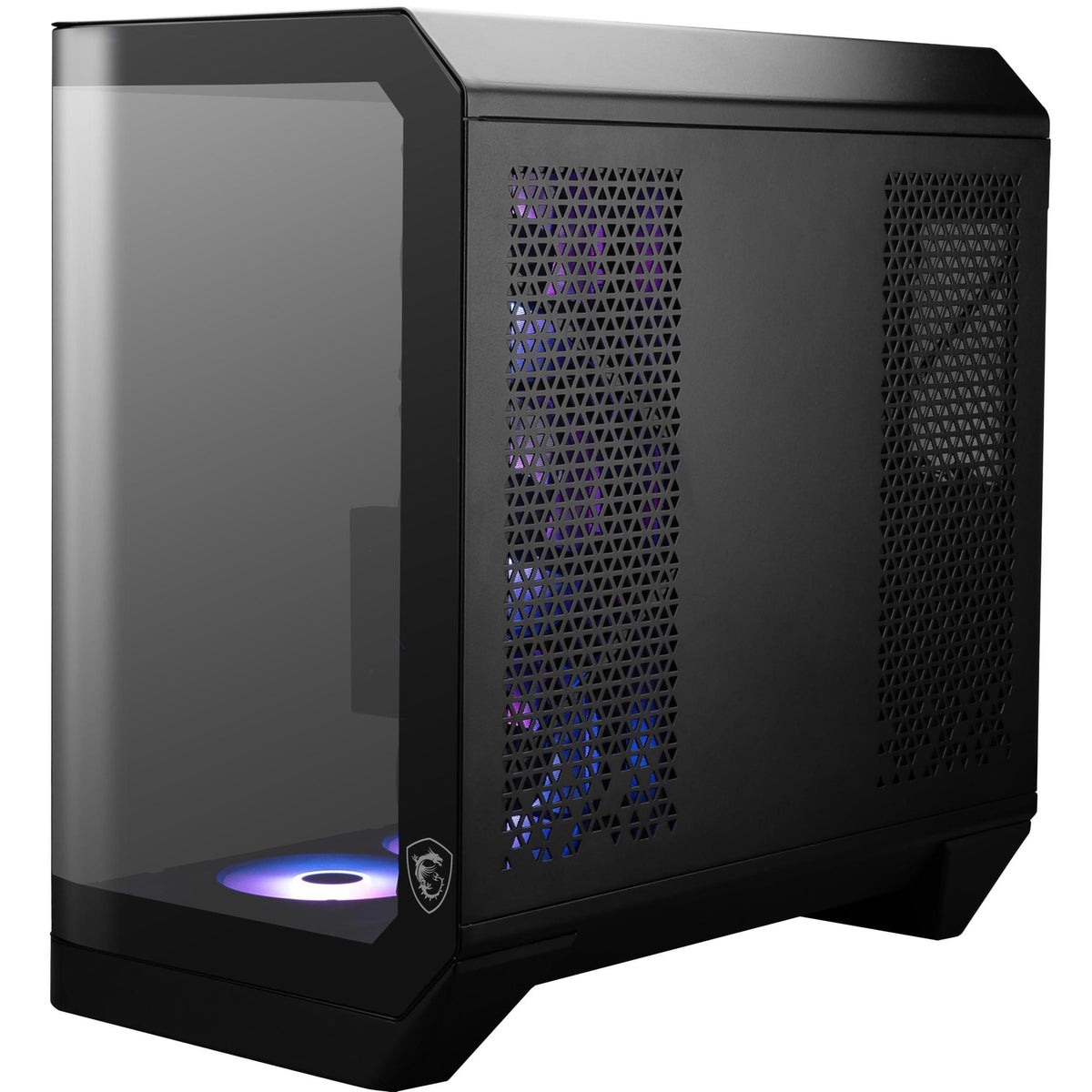 MSI MAG PANO 120R PZ - ATX Mid-Tower Gaming PC Case - 270-degree Tempered Glass Panel - Liquid Cooling Support up to 360mm Radiator - Pre-Installed 7 ARGB Fans - VGA Bracket