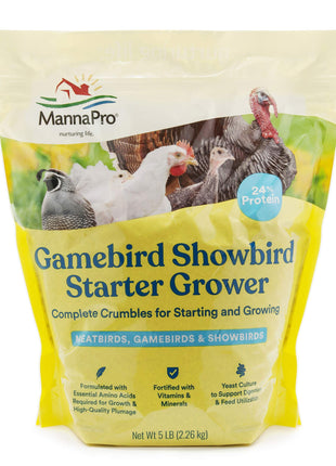 Manna Pro Gamebird & Showbird Crumbles 芒聙聯 Premium Poultry Feed for Chickens, Ducks, Gamebirds, Turkeys & Bantams 芒聙聯 Fortified with Vitamins & Minerals 芒聙聯 Healthy Complete Diet 芒聙聯 5 lb Bag