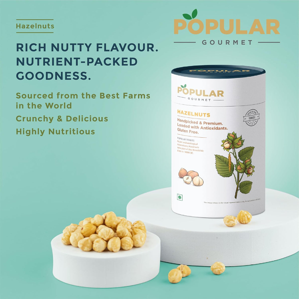 Popular Gourmet Hazelnut 200g- Premium Handpicked Hazelnut, hazelnut kernals, Snacks with healthy fat, Gluten Free, Antioxidant, Ideal for Healthy Snacking