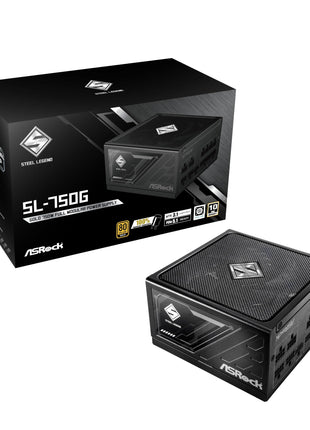 ASRock Steel Legend SL-750G 750W Power Supply ATX3.1 iCOOL Full Modular 10 Years Warranty 135 mm FDB Fan 80 Plus Gold Cybenetics Platinum PCIe5.1 12V-2x6 Cable Japanese Capacitor 5V Boost