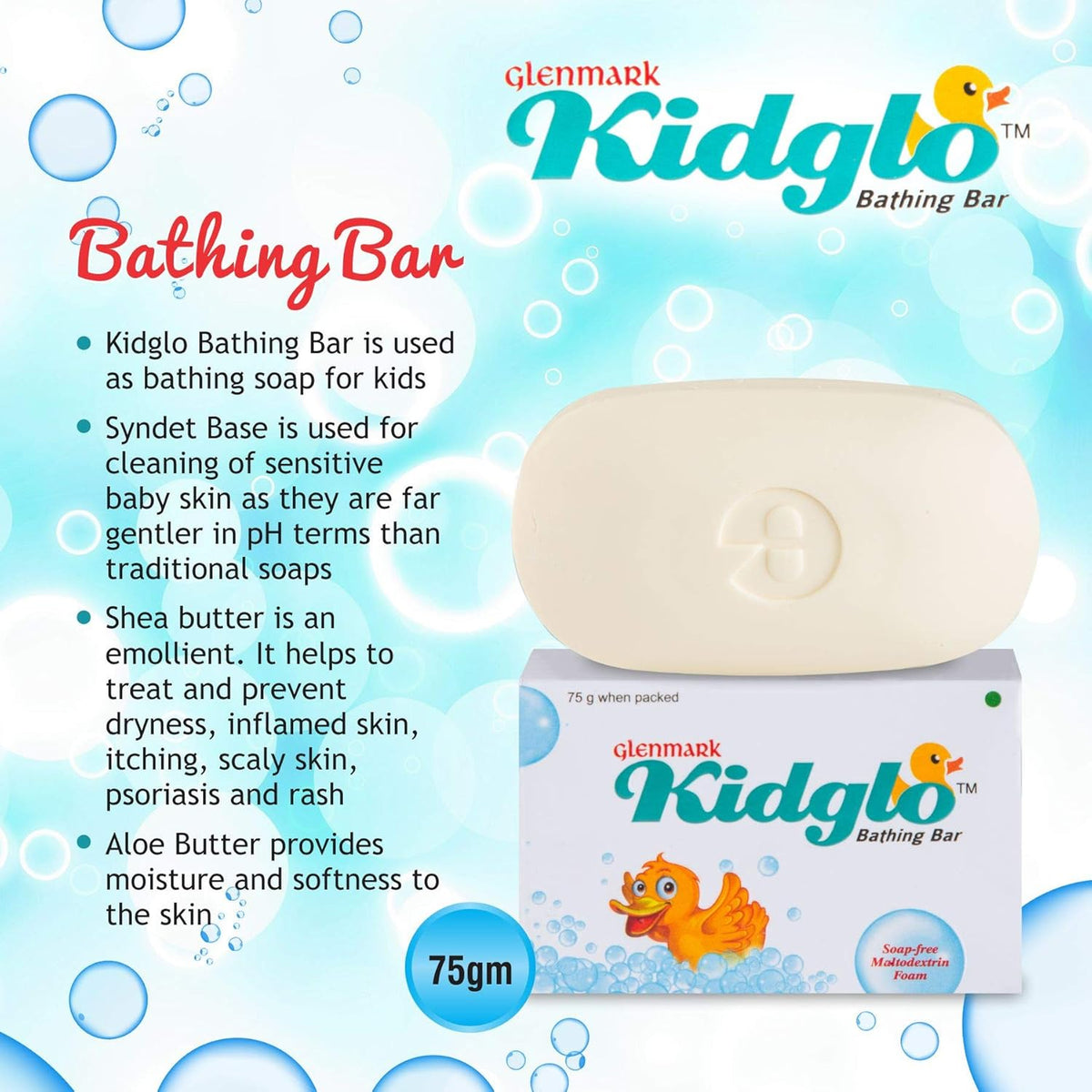 Kidglo Bathing Bar, 75 g (Pack of 3)