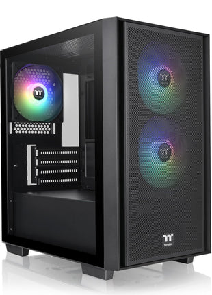 Thermaltake Versa H16 TG ARGB Black Micro ATX Tower Case; Tempered Glass Side Panel; 3 Pre-Installed ARGB Fans; CA-1Y8-00S1WN-02; 3 Year Warranty