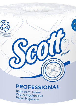 Scott Professional 100% Recycled Fiber Standard Roll Bulk Toilet Paper (13217), 2-Ply, Elevated Design, White, Individually Wrapped (80 Rolls of 473 Sheets, 37,840 Sheet Total)