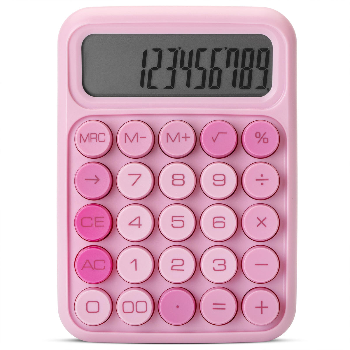 Mr. Pen Mechanical Switch Calculator - 12 Digit Large LCD Display, Pink with Big Buttons