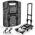 Voipvvii Folding Hand Truck 500lbs, Portable Heavy Duty Dolly Cart, 6 Wheels Collapsible Luggage Cart with 2 Elastic Ropes - Compact Trolley Cart for Easy Moving - Ideal Hand Cart for Travel and More