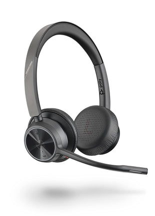 Poly - Voyager 4320 UC Wireless Headset (Plantronics) - Headphones with Boom Mic - Connect to PC/Mac via USB-A Bluetooth Adapter, Cell Phone via Bluetooth - Works with Teams, Zoom & More