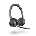 Poly - Voyager 4320 UC Wireless Headset (Plantronics) - Headphones with Boom Mic - Connect to PC/Mac via USB-C Bluetooth Adapter, Cell Phone via Bluetooth - Works with Teams, Zoom & More,Black
