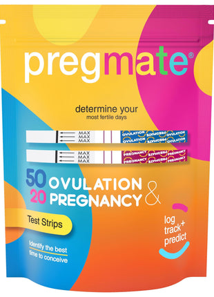 Pregmate 50 Ovulation and 20 Pregnancy Test Strips Predictor Kit