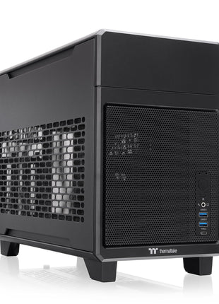 Thermaltake TR100 SFF Chassis; mITX Support; 18.9 Liters; PCIe 4.0 Riser Cable Included; 360mm GPU Clearance; 280mm Radiator Support; Removable PCIe Bracket; Black; CA-11A-00S1NN-00