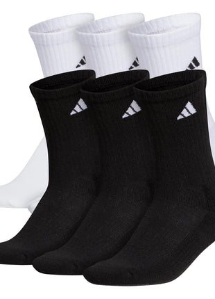 adidas Men's Athletic Cushioned 6-Pack Crew, Cushioned Crew Socks with Arch Compression for a Secure Fit