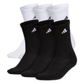 adidas Men's Athletic Cushioned 6-Pack Crew, Cushioned Crew Socks with Arch Compression for a Secure Fit