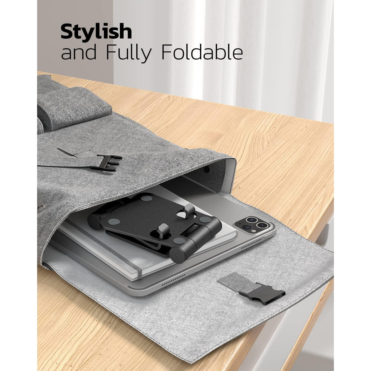 Nulaxy Dual Folding Cell Phone Stand, Fully Adjustable Foldable Desktop Phone Holder Cradle Dock Compatible with Phone 16 15 14 13 12 11 Pro Xs Xs Max Xr X 8, Nintendo Switch, All Phones