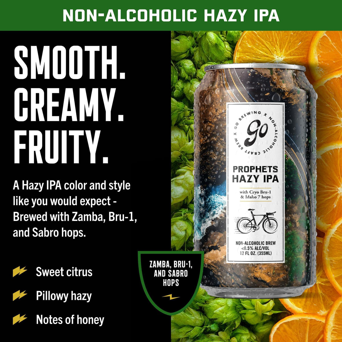 Go Brewing - 12 Mixed Pack - Non-Alcoholic Craft Brew - Small Batch Brew - Classic Ingredients - Non Alcoholic Assorted Variety Pack - Low-Calorie, NA Brew - Ideal for Any Occasion (12 oz, 12 Pack)