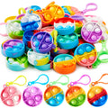JOYIN Round Pop Fidget Keychain 30 Pack Pop Fidget Toys Bulk Party Favors for Kids 4-8,8-12 Years, Halloween Goodie Bags Stuffers Back to School Gifts for Students Classroom Prizes Sensory Toys